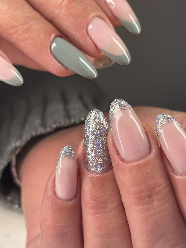 French glitter argenté