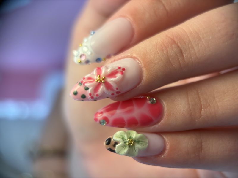 3D fleurs colorées